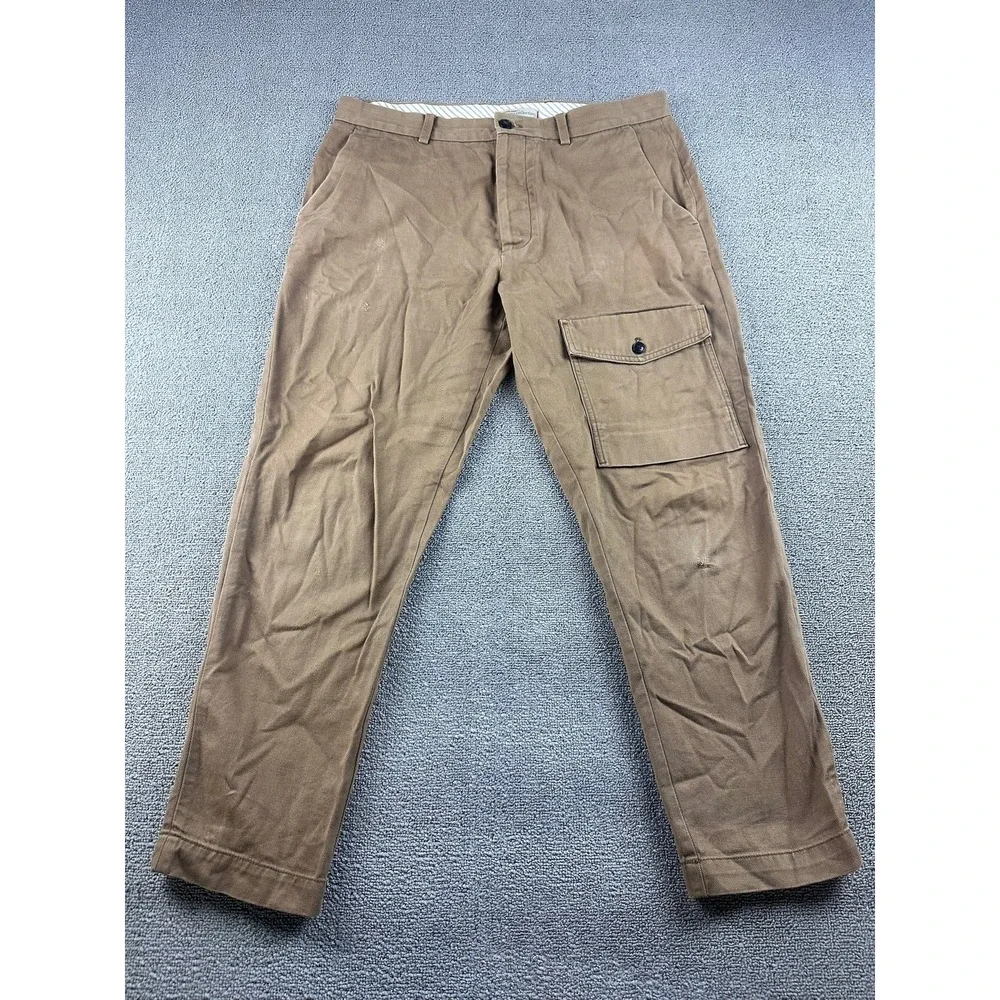 Banana Republic Cargo Pants Men 33x32 Brown Heritage Straight Twill Utility